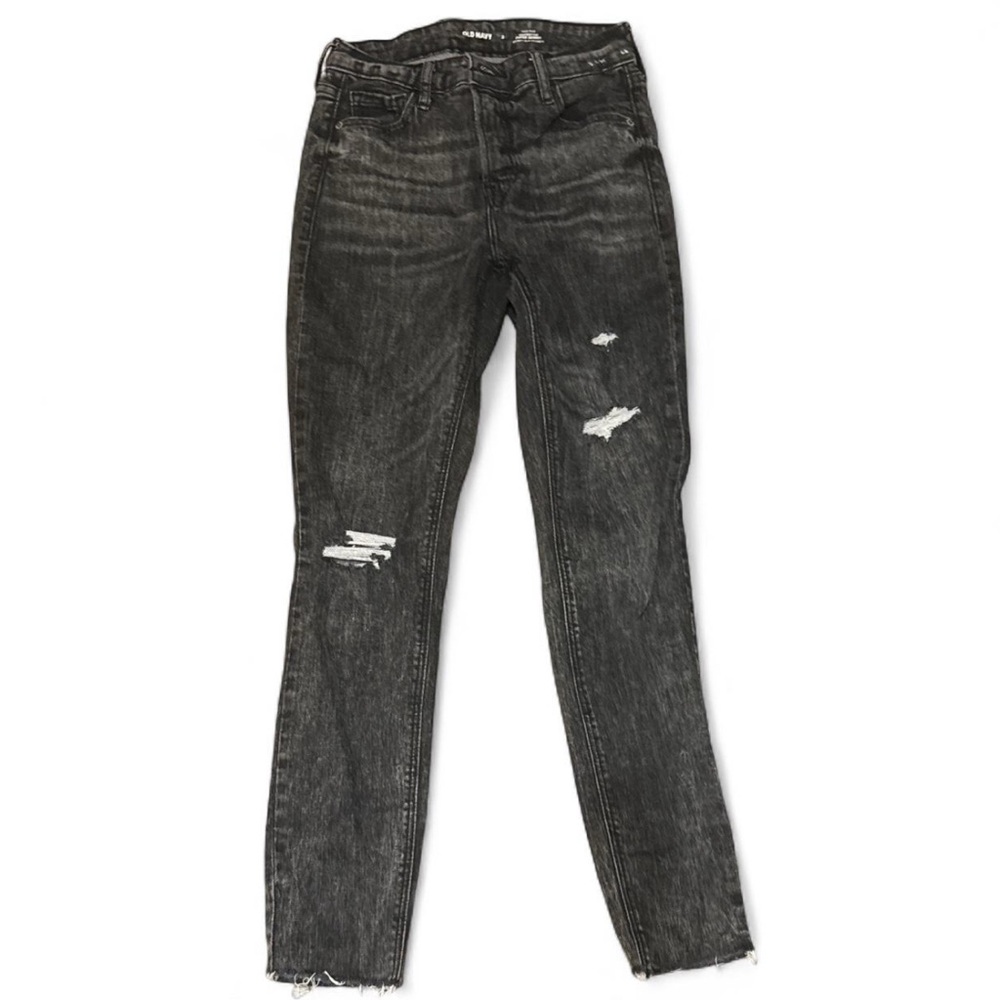 Old Navy Black Distressed Skinny Jeans